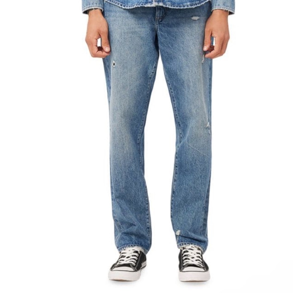 DL1961 Noah Tapered Straight Jeans, Indigo Distressed, Size 34x31, NIP